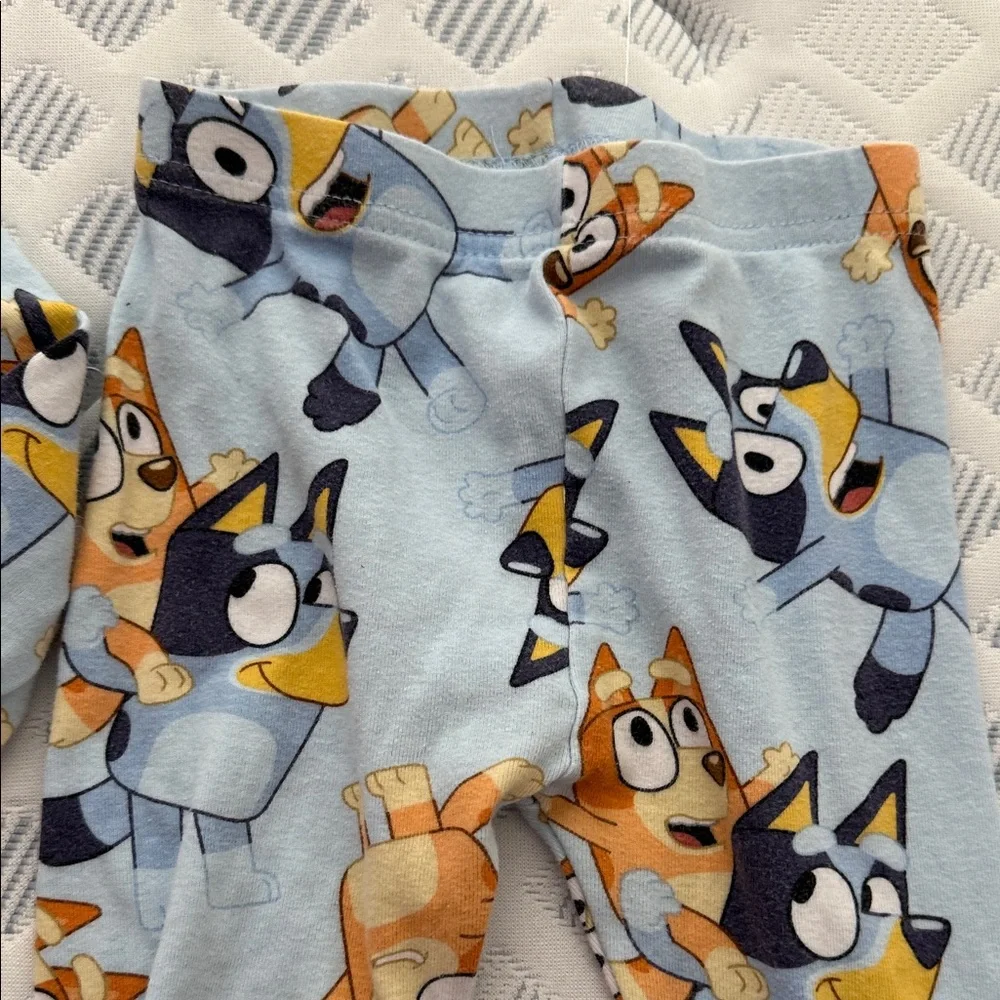 Bluey Cartoon Toddler Pajama Set Long Sleeve and Pants - Orange Blue and Navy 4T